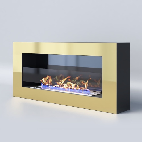 Биокамин "Русский огонь" Барокко 900N настенный с декоративным стеклом (стемалитом)