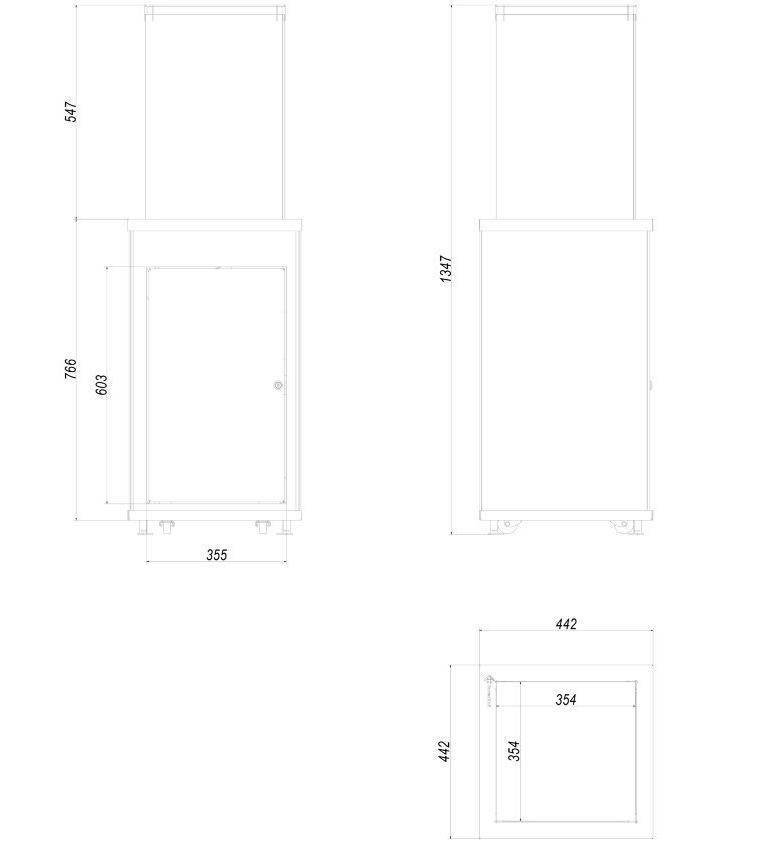 Газовый нагреватель Kratki PATIO Mini/M/G31/37Mbar/CZ, черное стекло, с ручным управлением