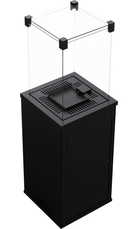 Газовый нагреватель Kratki PATIO Mini/M/G31/37Mbar/CZ, черное стекло, с ручным управлением