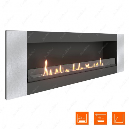 Биокамин SteelHeat LONG-V 1200 XL стекло