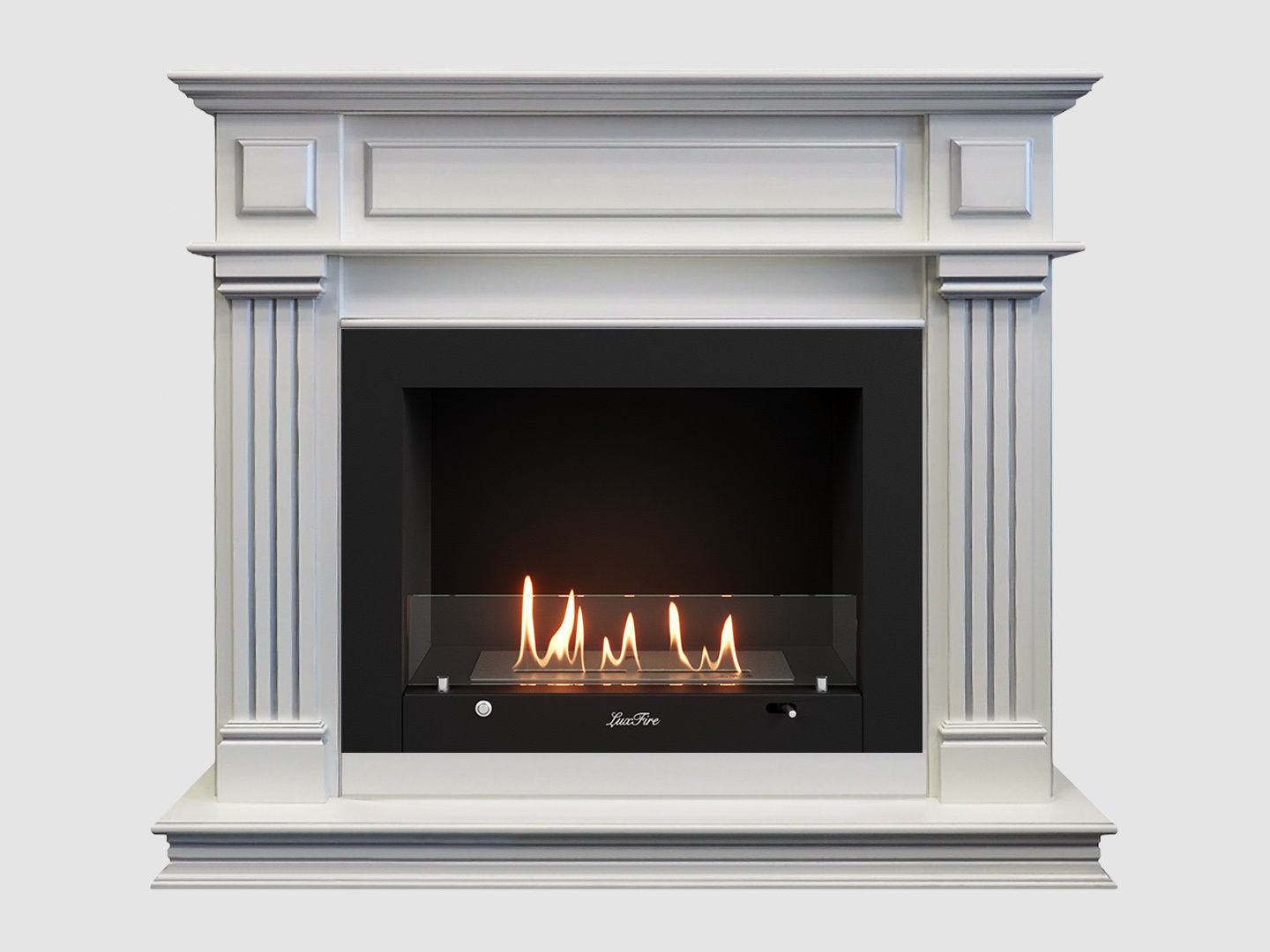 Каминный портал МДФ "Амелия 1200" с биокамином Lux Fire "Фаер Бокс 3 - 30" (белый) по цене 101 600 руб.