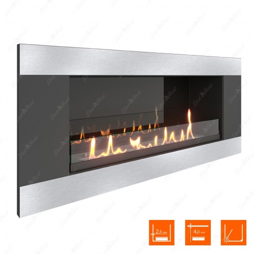 Биокамин SteelHeat LONG-H 900 XL стекло + стемалит