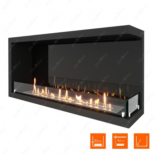 Биокамин угловой SteelHeat Leader 1000 правый стекло + стемалит