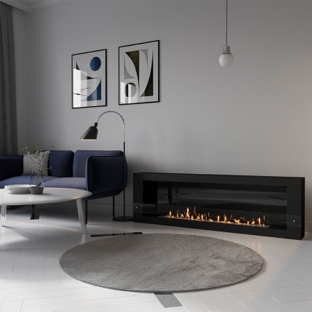 Биокамин SteelHeat WALL  LONG 1800 черный, стекло, стемалит по цене 95 970 руб.