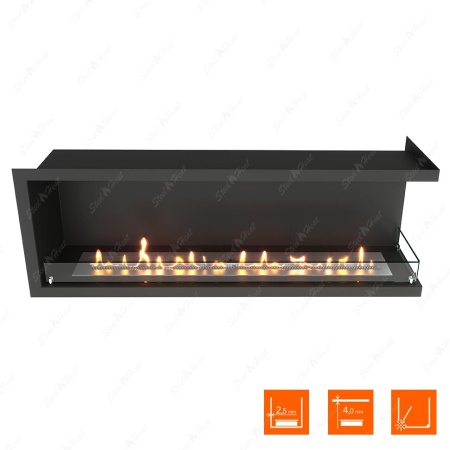 Биокамин угловой SteelHeat Leader 1300 правый стекло по цене 51 381 руб.