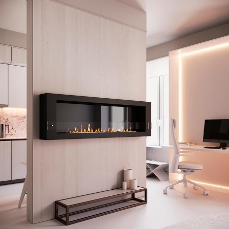 Биокамин SteelHeat WALL GRAND 1800 черный, стемалит по цене 91 140 руб.