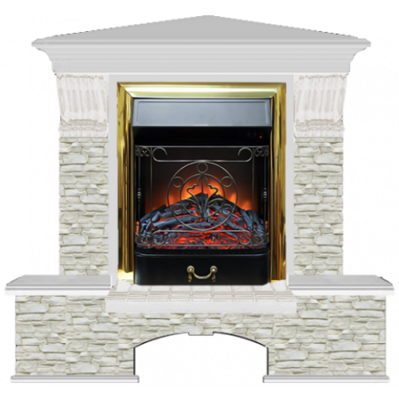 Бостон К Грот однотонный угловой (беленый дуб)+Majestic Brass