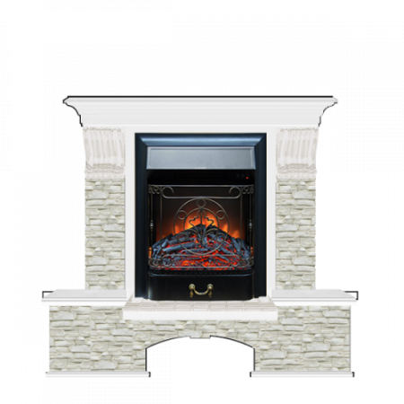 Бостон К Грот однотонный (белый)+Majestic Black