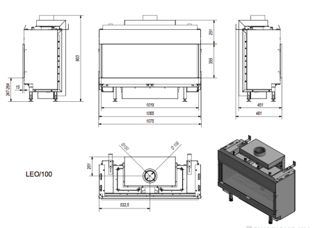 Газовая топка Kratki LEO/100/NG (магистральный газ)
