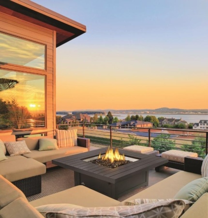 Стол-камин газовый NapoLEOn Hampton 107х107 см