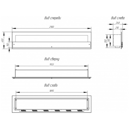 Биокамин Window 1500 Glass black по цене 59 700 руб.
